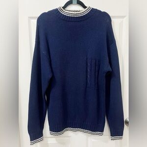 Vintage Robert Stock Men's Crew Neck Long Sleeve Sweater Size Medium 100% Cotton